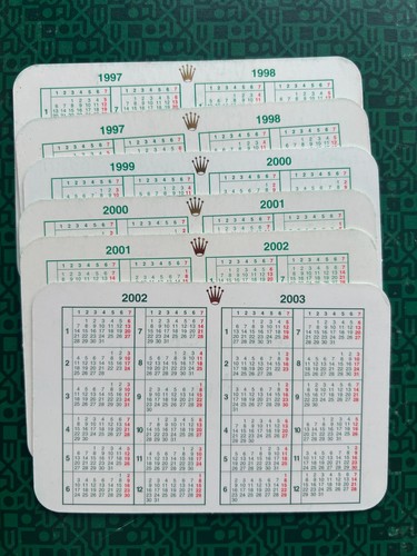 Rolex calendar various years - calendar,,